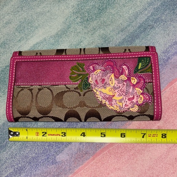 COACH Flower Applique Pink Tote Bag & purse & wallet matching set - Picture 8 of 16